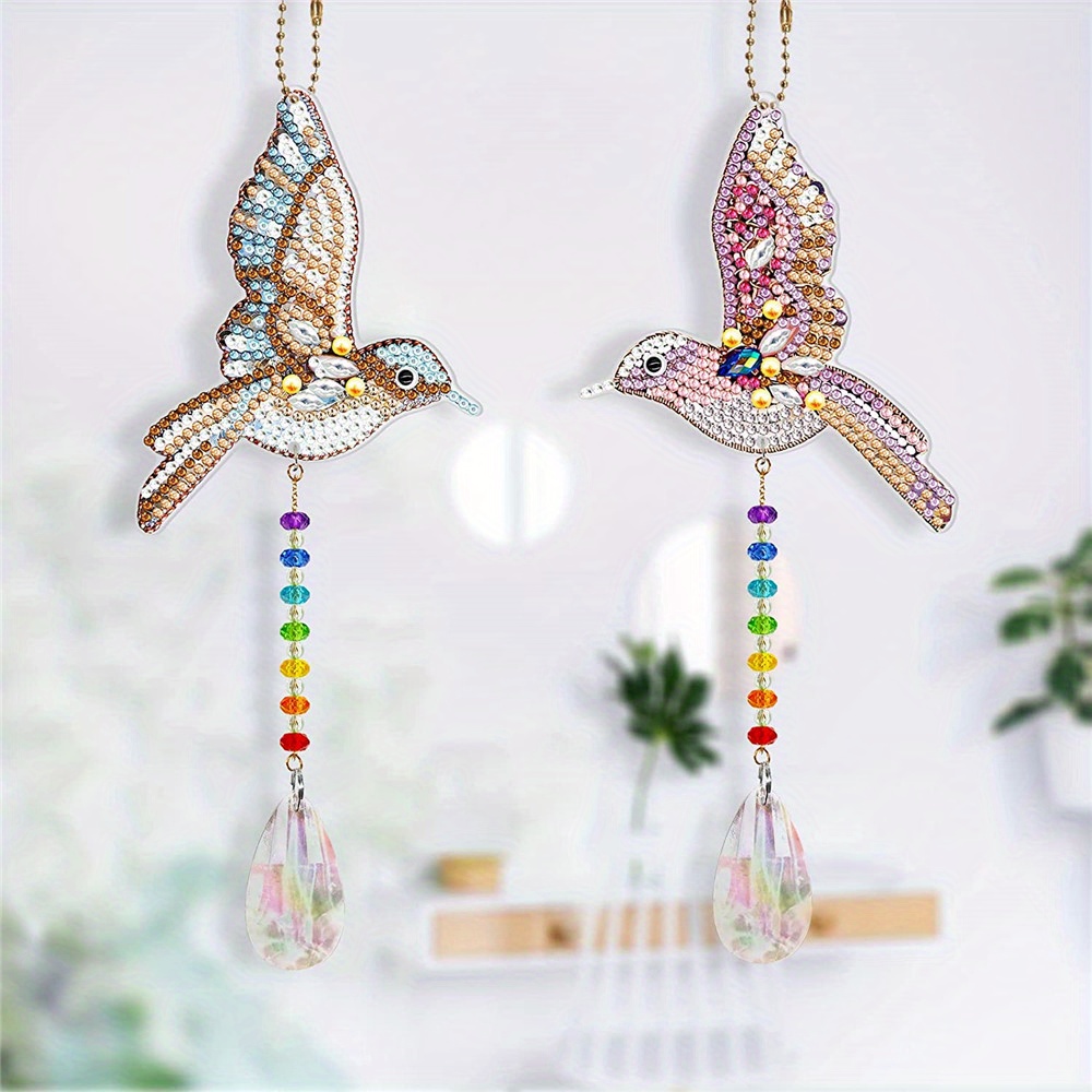 YI BRIGHT 5D DIY Diamond Painting Wind chimes landscape Mosaic Full  square/Round drill Bird Embroidery Dreamy landscape