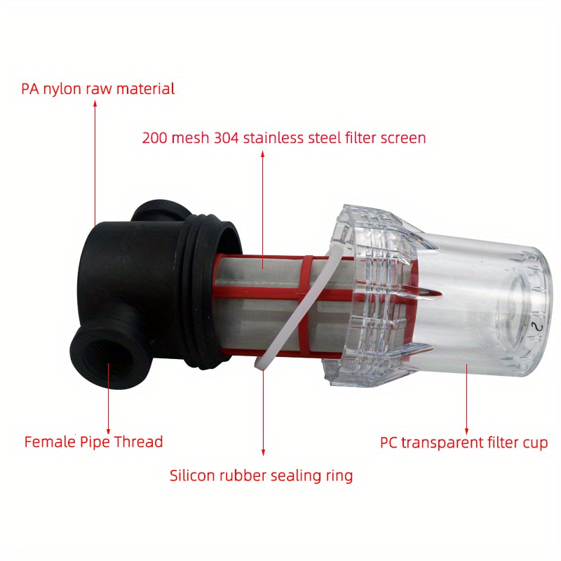 El juego de filtros de filtro de bomba de agua incluye filtro de tubo  giratorio y pantalla de filtro de acero inoxidable de malla extra 50,  filtro de