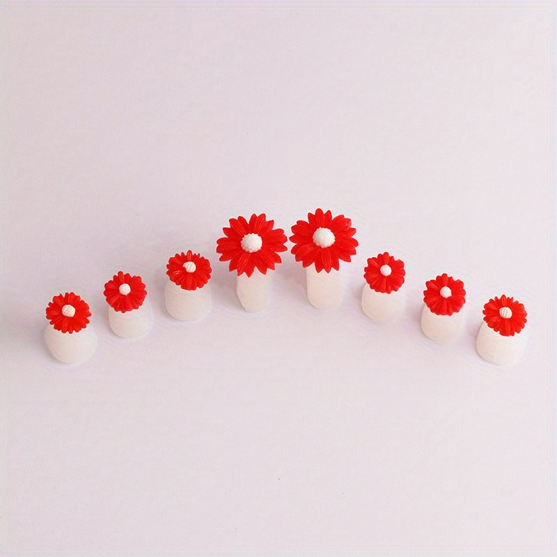 8 Pcs Daisy Flower Silicone Toe Separators Pedicure Tools