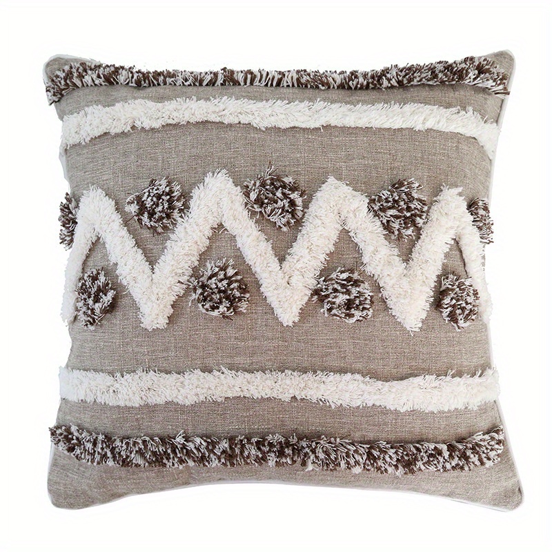 Zig Zag Embroidered Pillow Covers  Brown living room decor, Brown