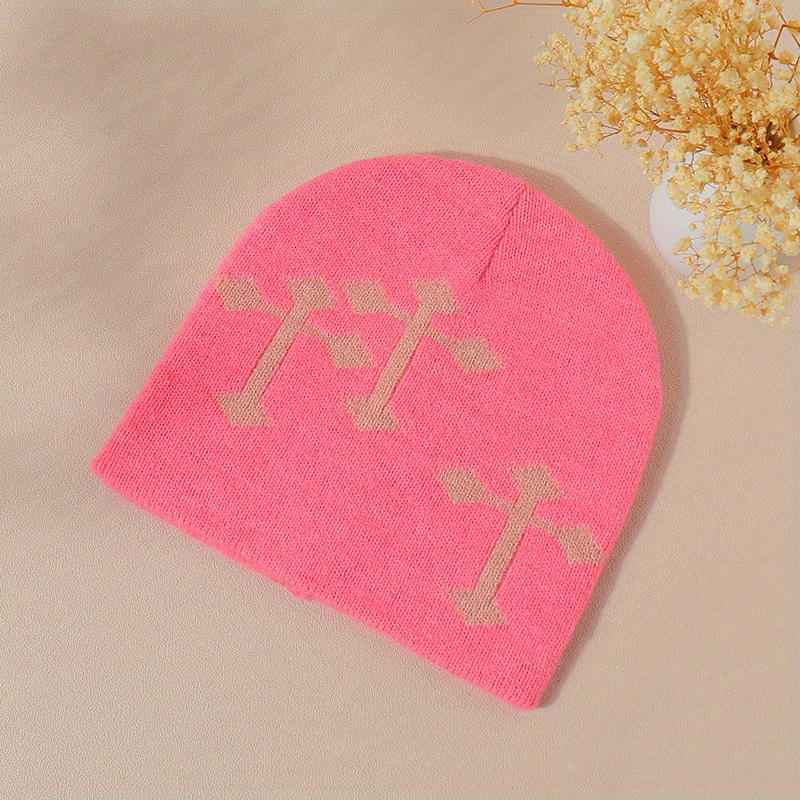Y2K Multicolor Cross Woolen Stacking Beanie