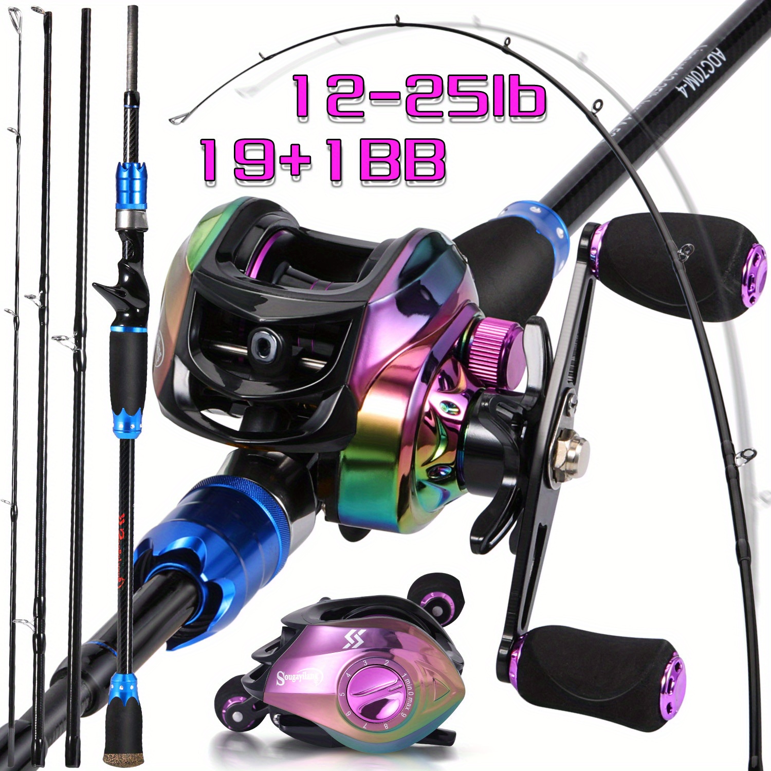  One Bass Spirit Flame Fishing Rod Reel Combo, Spinning &  Baitcasting Fishing Pole with Graphite 2Pc Blanks, Stainless Steel  Guides-6' Spinning Blue with 1000 Reel : Sports & Outdoors