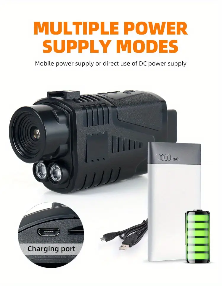 send 32g memory card night vision device 1080p hd sports camera infrared night vision instrument 5x digital zoom hunting telescope outdoor day and night dual use 100 night built in rechargeable lithium battery hd photos and videos suitable for hunting camping details 9