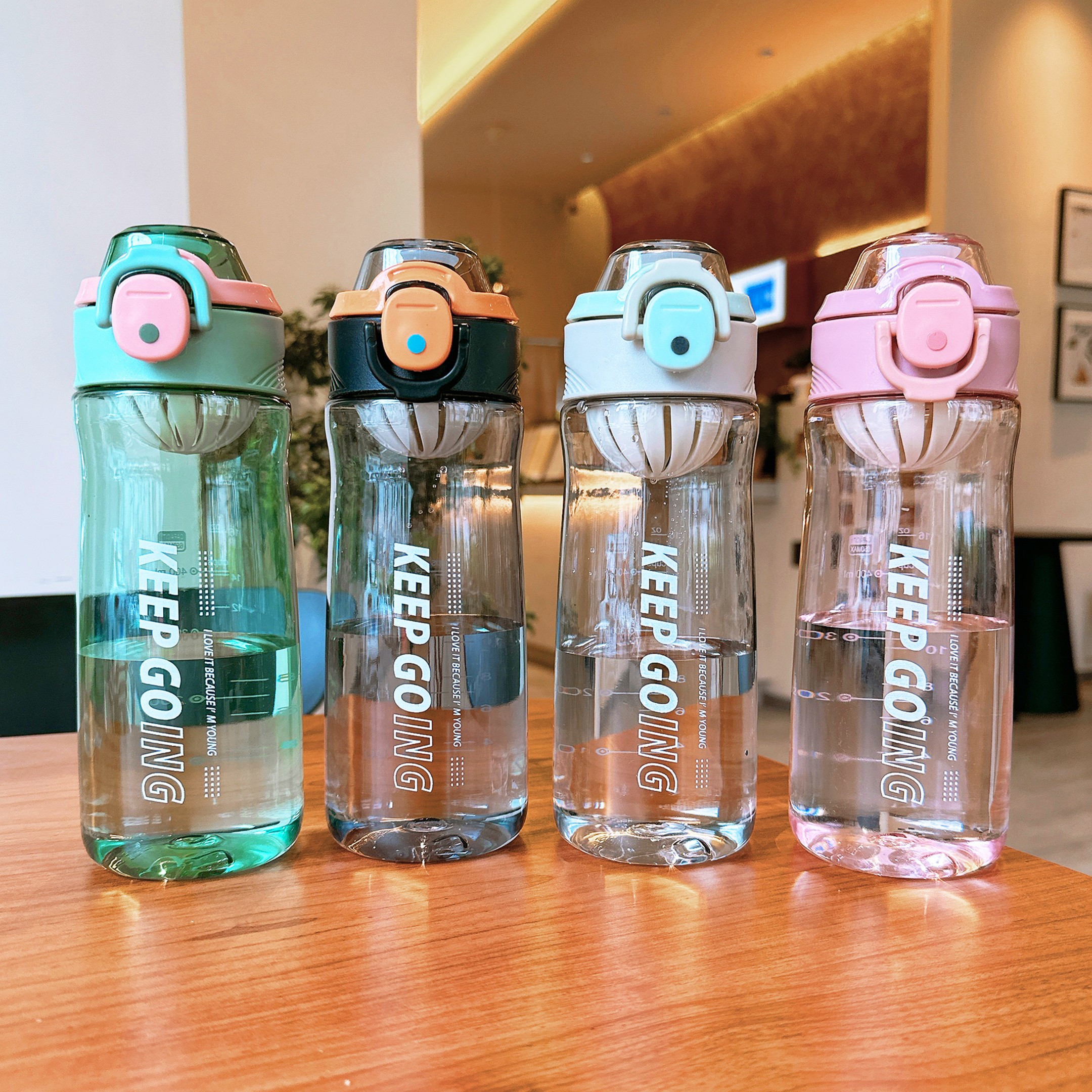 Classic Fashion Transparent Water Bottle Adult Portable - Temu