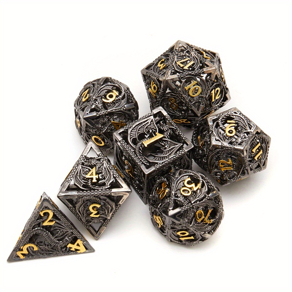 Polyhedral Metal Dice Set Perfect Dnd Rpg Digital Teaching - Temu