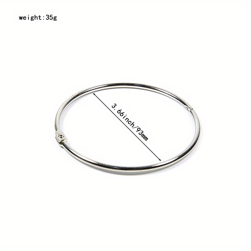 2PCS 93mm Metal Binder Rings For Loose Leaf Binding, Keychain