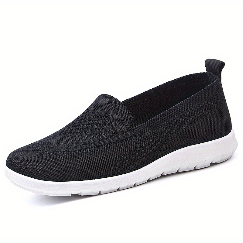 Women's Flying Woven Loafers Slip On Flat Walking Shoes Breathable Soft ...