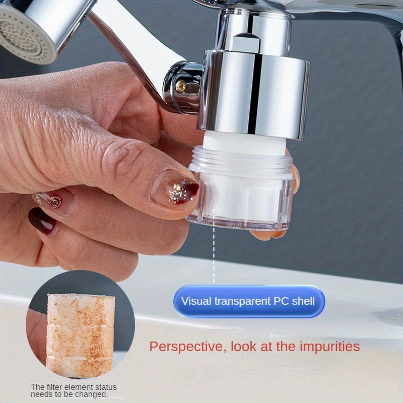 1pc brass material filter faucet extender 1080 rotating mechanical arm high quality anti splash spout water purifier extension bubbler details 2