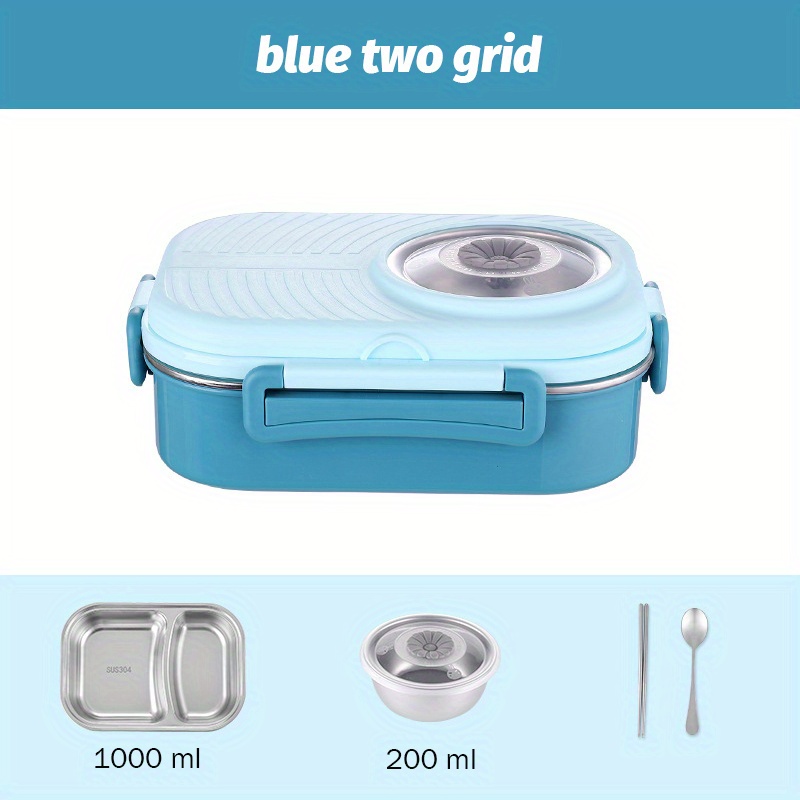  ZLDGYG - Juego de fiambrera térmica de 2 niveles con bolsa para  el almuerzo, tenedor y cuchara y contenedores para el almuerzo con portátil  : Hogar y Cocina