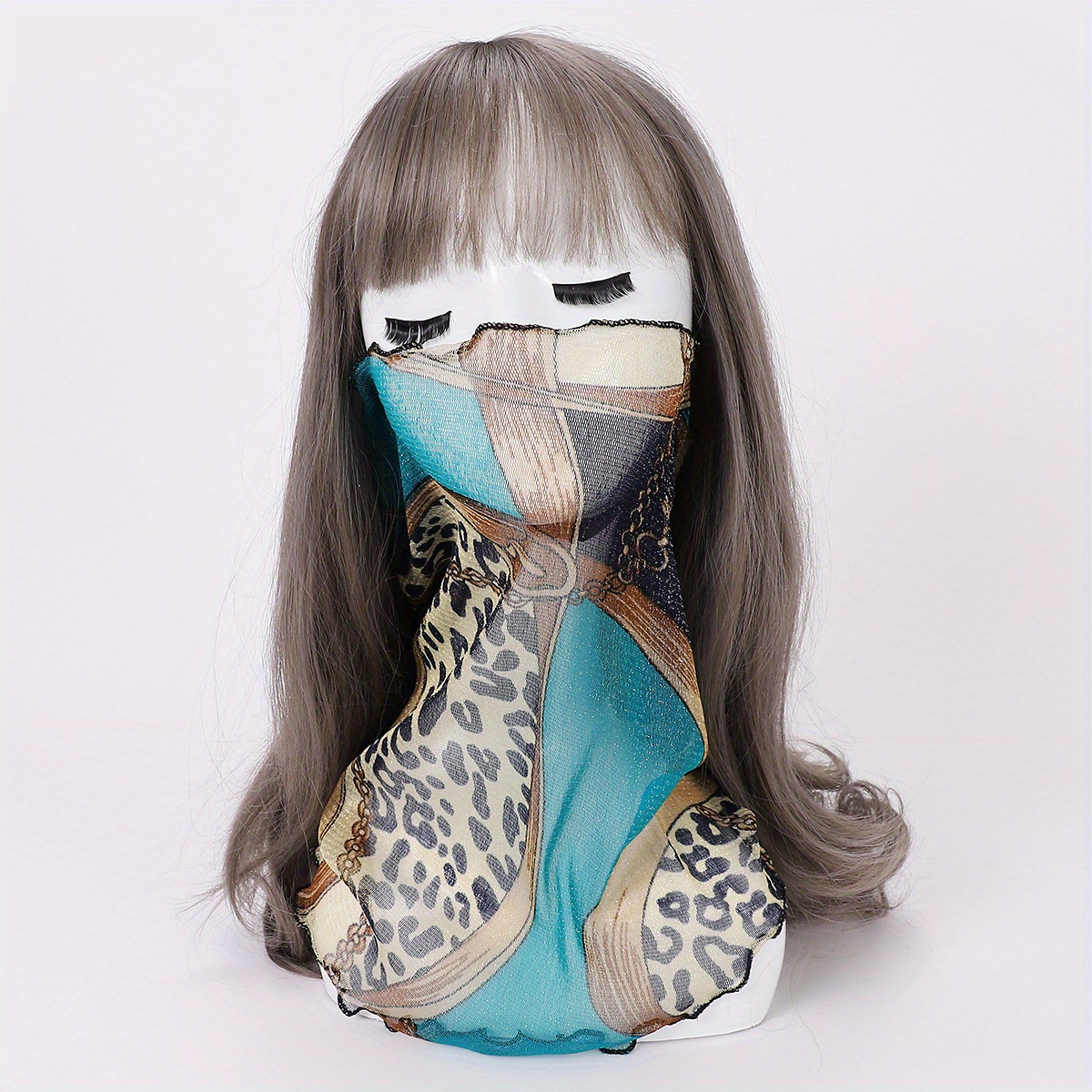 Ruffles Neck Gaiter Thin Veil Boho Gauze Mask Sunproof Dustproof