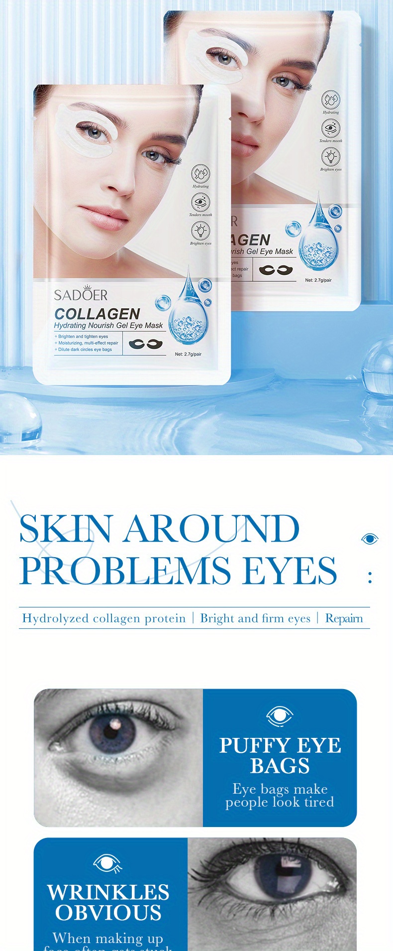 Collagen Eye Mask Hyaluronic Acid Butterfly Gel Facial Mask Temu