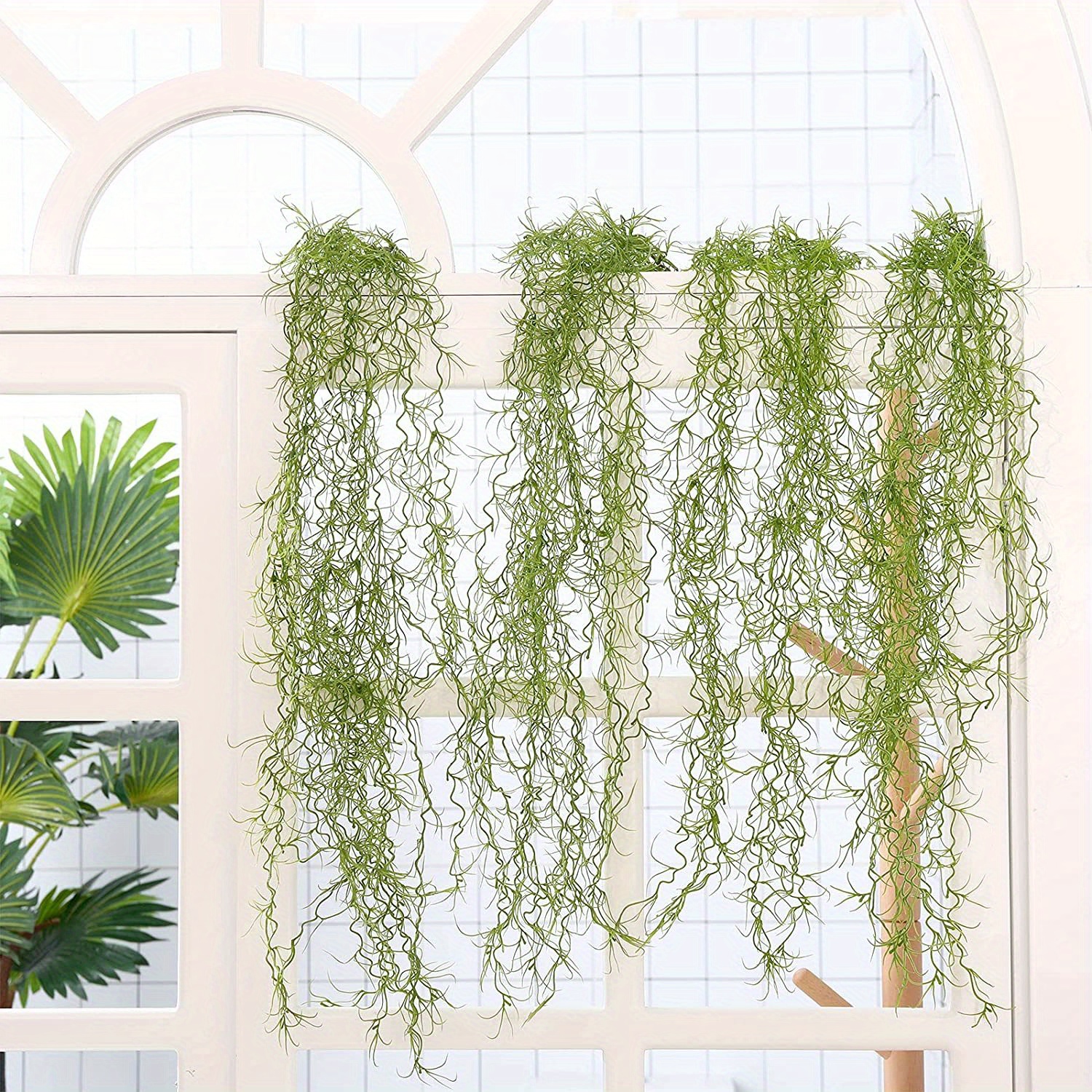 2pcs Faux Greenery Moss Potted Plants Realistic Spanish Moss - Temu