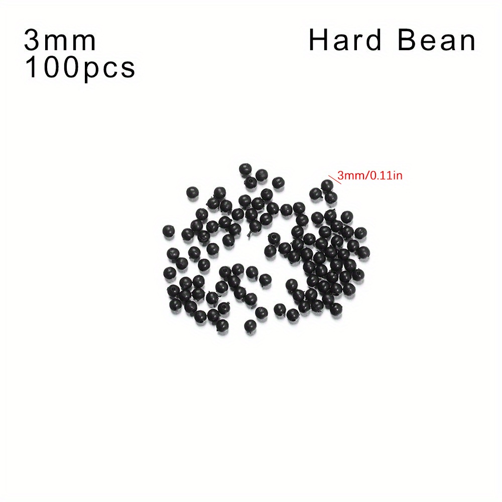Hard Glow Fishing Beads 3mm-12mm Black Plastic Beads Round