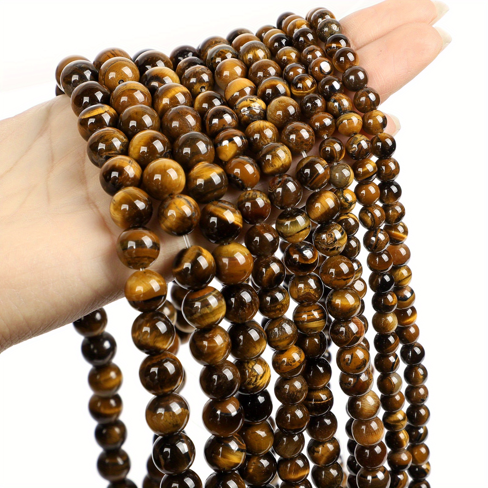 Natural Stone Bead Tiger Eye Agates ite Jades Moonstone Quartz Lava  Beads for Jewelry Making DIY Bracelet Accessories