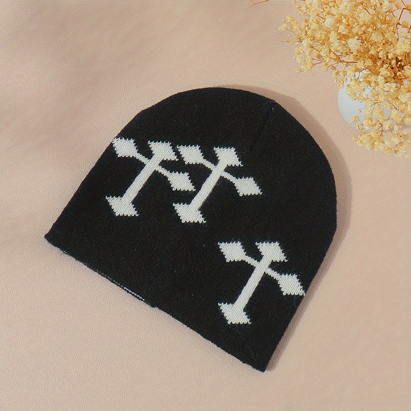Y2K Multicolor Cross Woolen Stacking Beanie