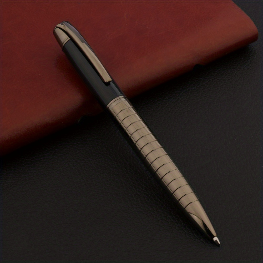 Image of 1pc Metal Engraved Twist Ballpoint Pen Business Supplies Stationery Writing Gift