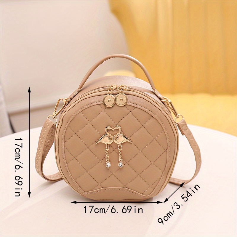Mini Quilted Crossbody Bag, Fashion Classic Simple Pu Leather