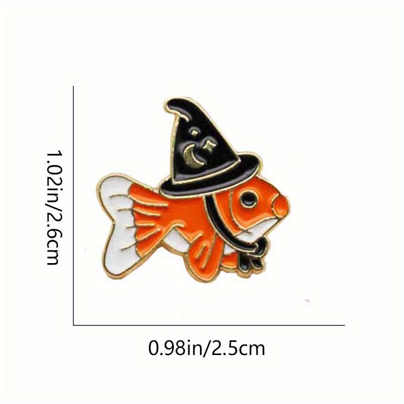 1pc Cartoon Fish Wearing Pointed Hat Creative Accessories Brooch, Marine  Life Styling Clothes Baby Decoration Pin For Girls Women