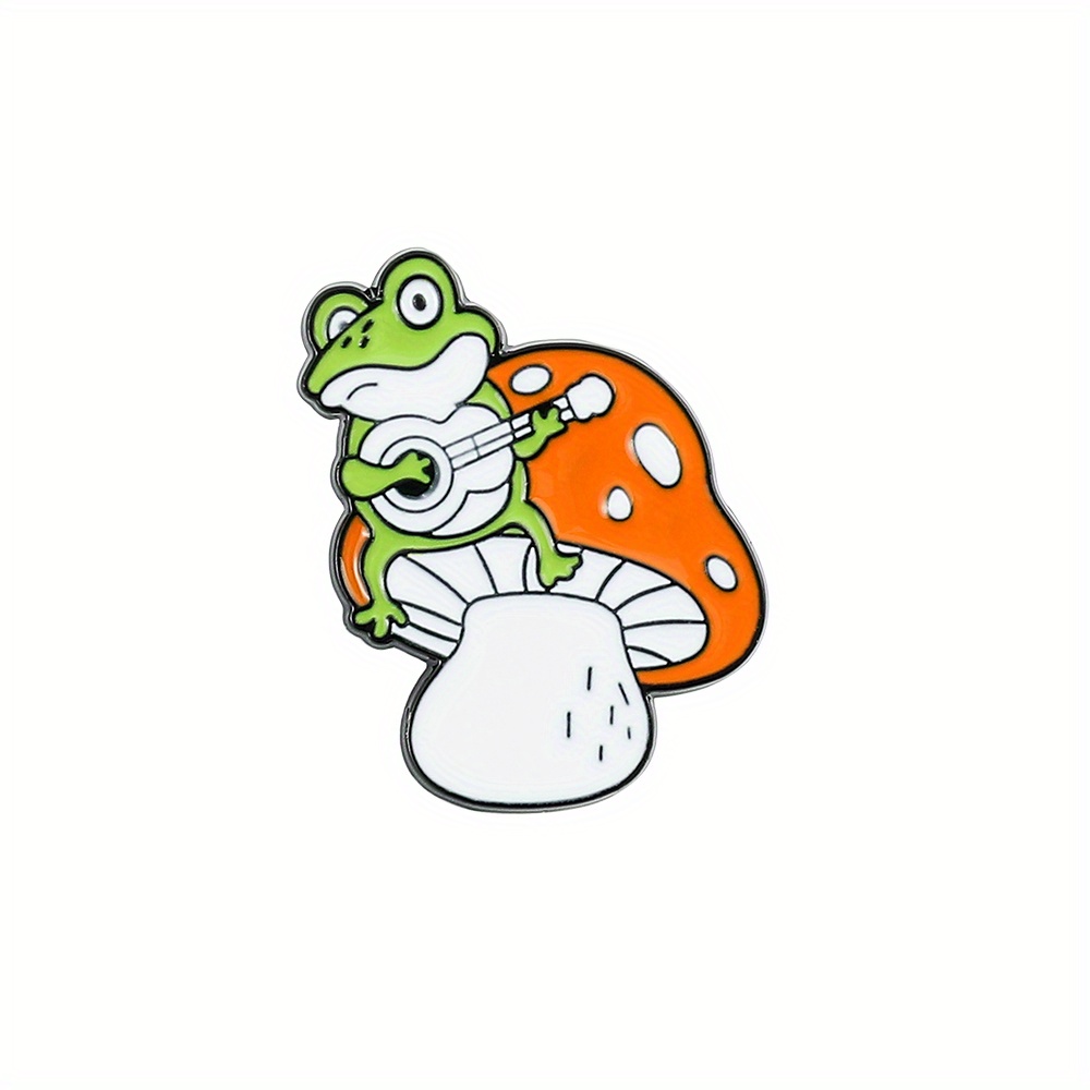 Creative Frog Mushroom Enamel Pin For Men Fun And Stylish - Temu