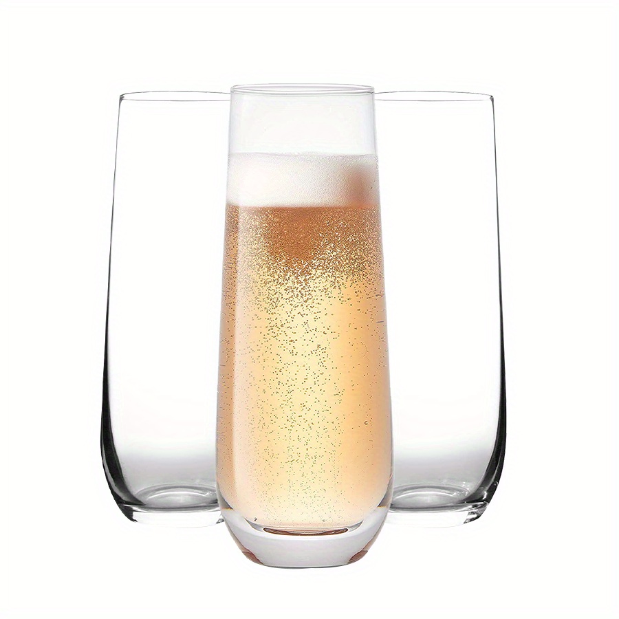 9 oz. Clear Stemless Disposable Plastic Champagne Flutes