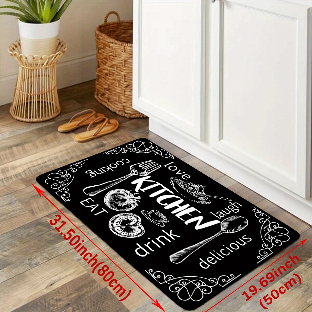 Kitchen Floor Mat Cushioned Anti-fatigue Kitchen Rug, And,thick Waterproof  Non-slip Kitchen Mats And Rugs Heavy Duty Ergonomic Comfort Rug For Kitchen,  Floor, Office, Sink, Laundry, Black, Grey - Temu