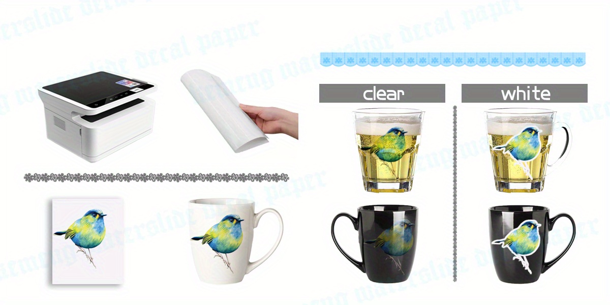 Waterslide Decal Transfer Paper Laser Clear White - Temu