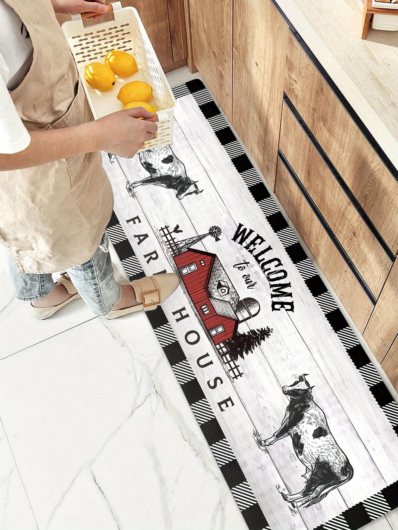 Farmhouse Kitchen Mat Non Slip Thick Kitchen Rugs Mats Floor Temu