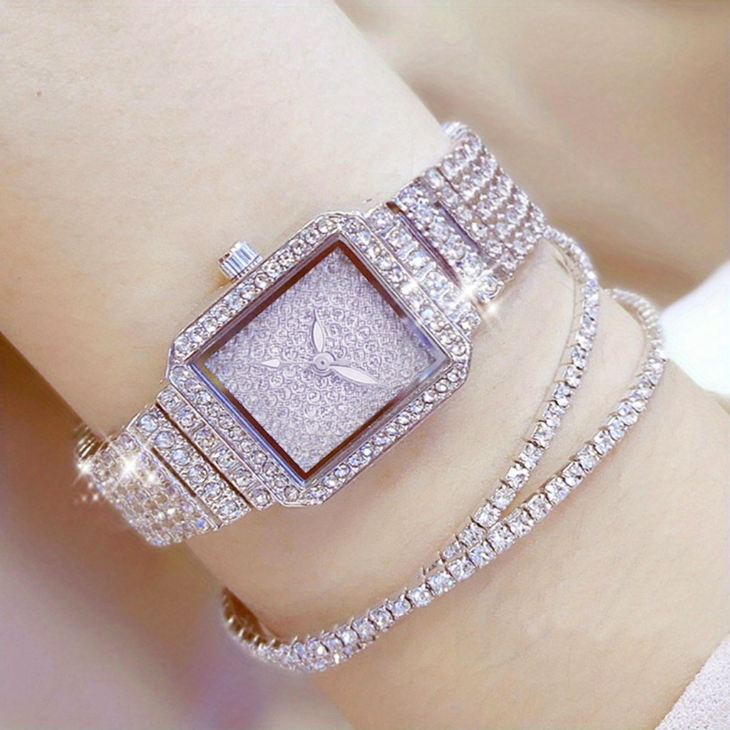 Reloj De Pulsera Para Mujer Oro Lujo De Cristal Relojes Con Diamantes  Relojes