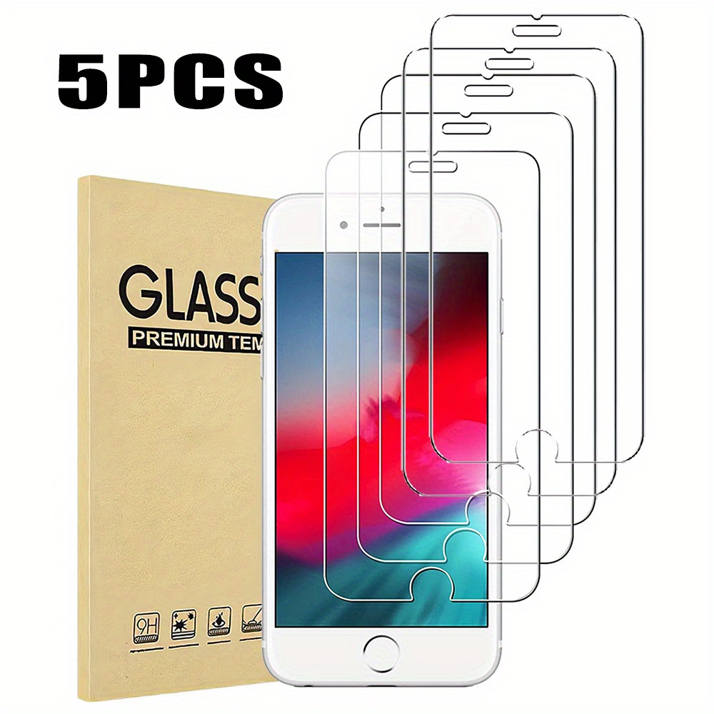 5Pcs Tempered Glass for IPhone 15 14 13 12 11 Pro Max Screen