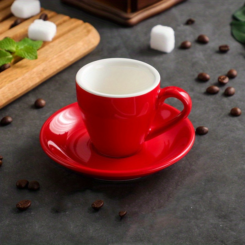 80ml Espresso Cup Set Office Ceramic Mug with Saucer Afternoon Tea Mini  Coffee Mug Drinkware Home