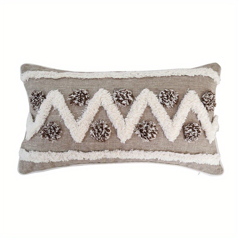 Boho Throw Pillow Covers Tufted Decorative Pillow Case Cushion Covers Beige