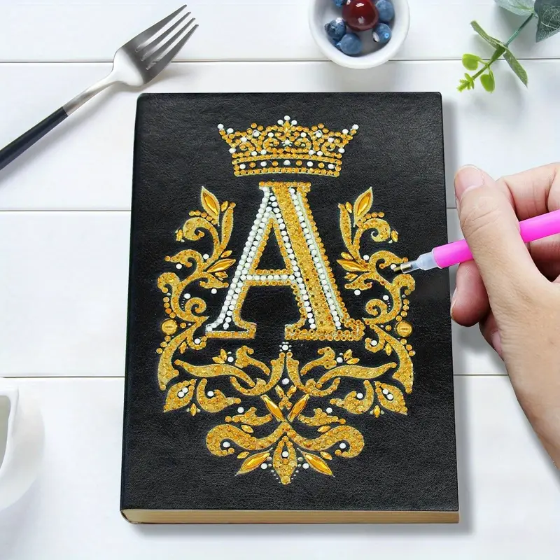 Artificial Diamond Notebook Set A-shaped Floral 5a Diary Cover Leather  Special Shape Sketchbook Diy Artificial Diamond Art Crystal Cross Stitch  Hardcover Dairy Product Book Holiday Birthday Gift Girl's Secret Diary  Sketchbook 