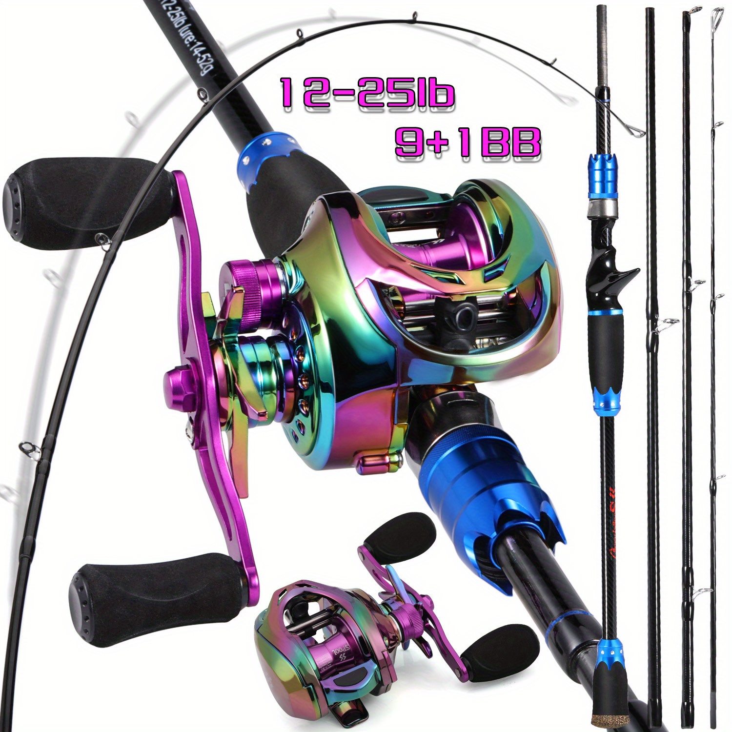 Spinning Reel and Fishing Rod Combo, 6-Foot 2-Piece Fishing Pole, Purple Fishing  reel Fisching reel Baitcaster rod and reel ка - AliExpress