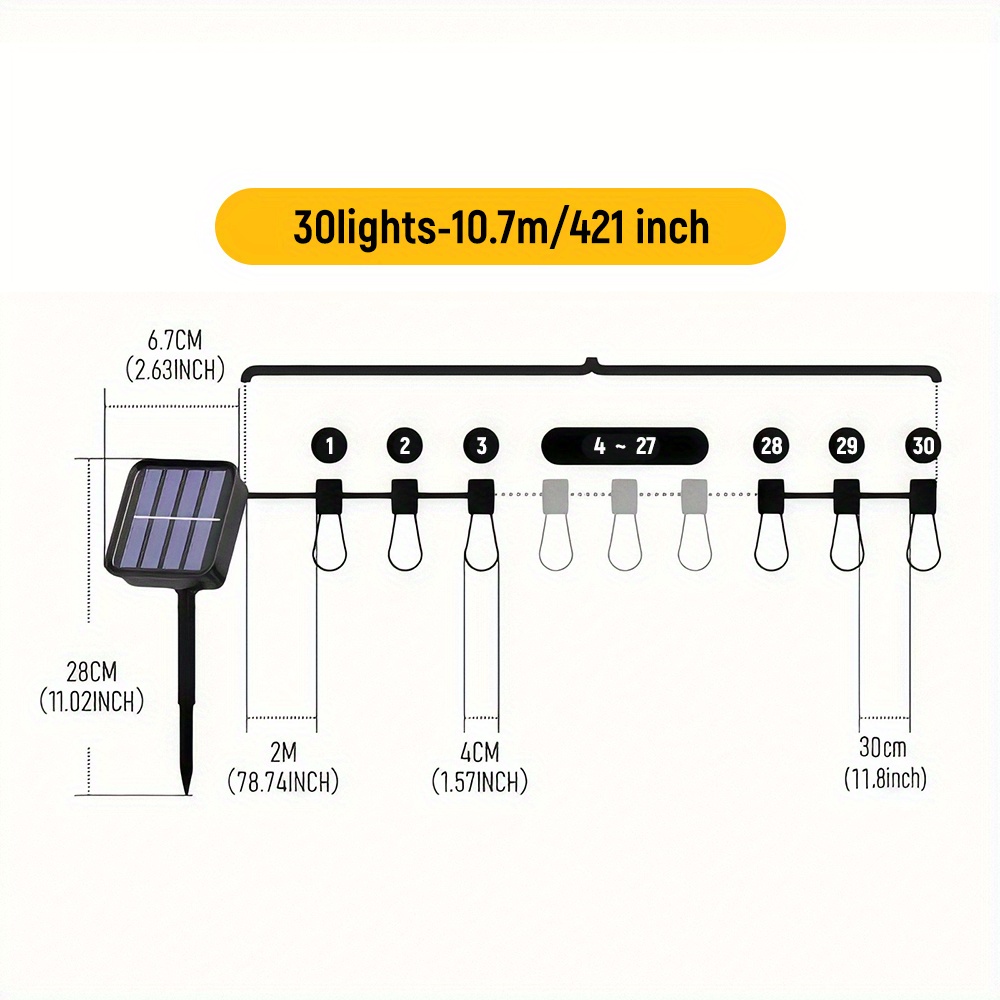 1pc Luci Stringhe Solari Esterno Impermeabile 16ft 10 - Temu Italy