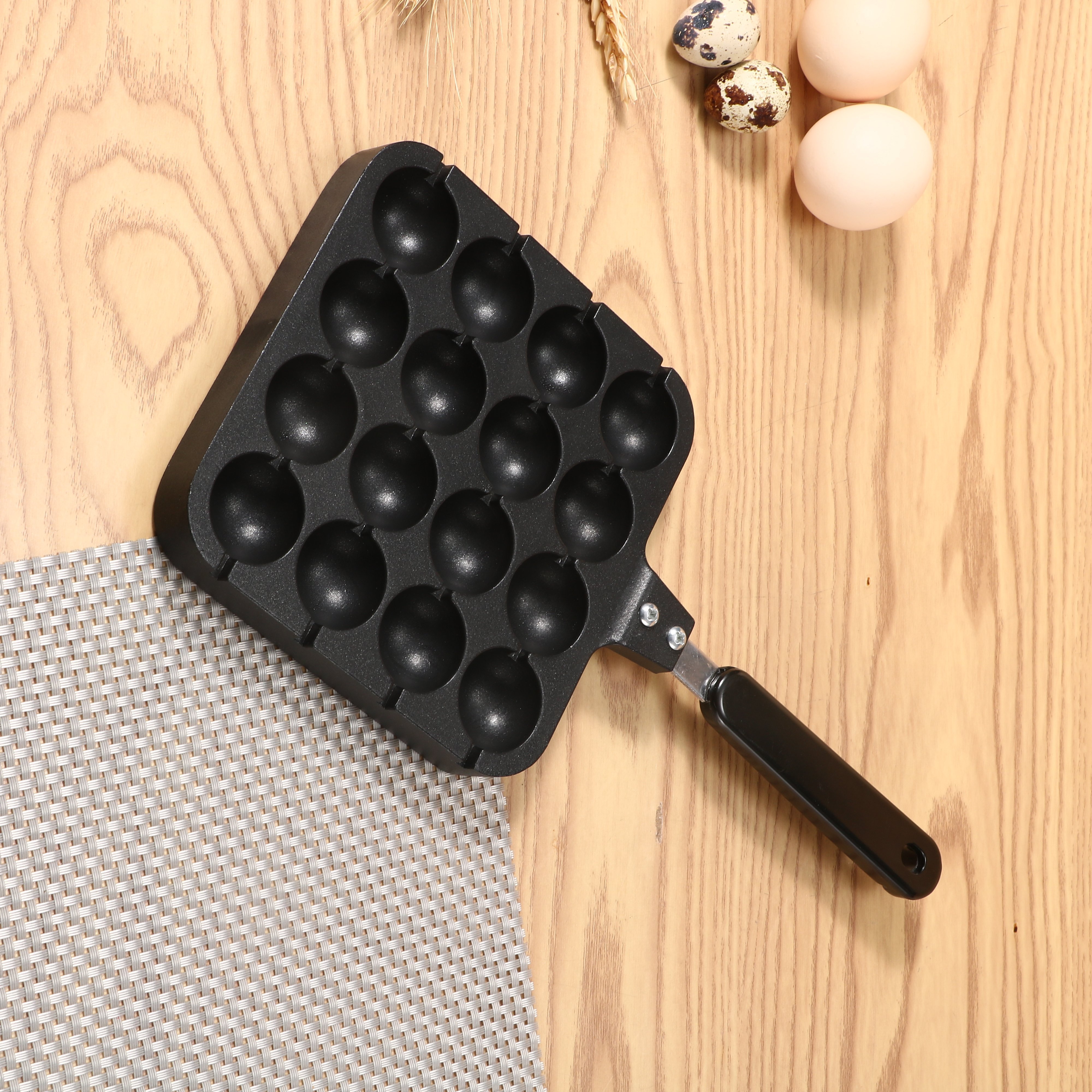 16 Hole Cast Iron Takoyaki Pan Cast Iron Skillet Nonstick Takoyaki Pan  Cooking Mould Tray Kitchen Accessories For Baking Octopus Ball Egg Puffs