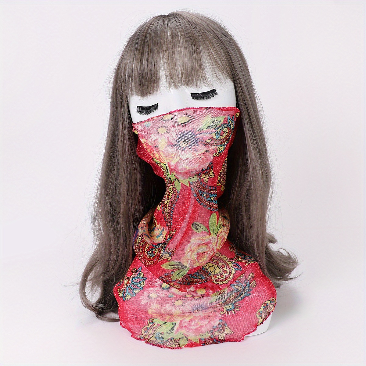 Ruffles Neck Gaiter Thin Veil Boho Gauze Mask Sunproof Dustproof
