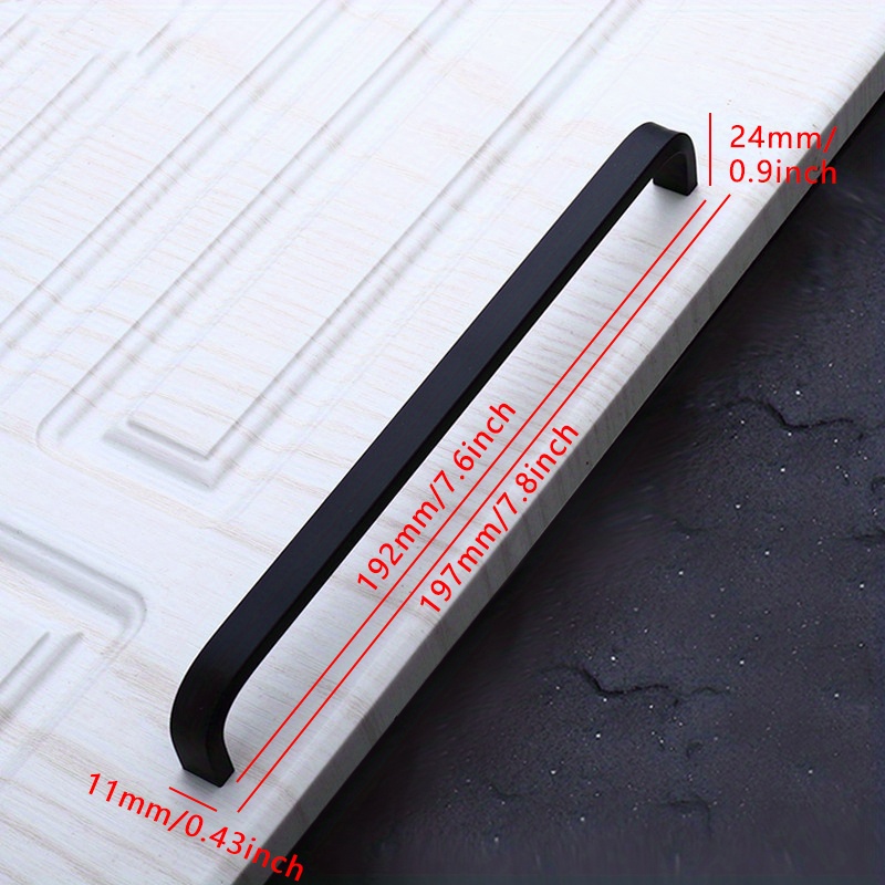 Image of 2pcs Black Space Aluminum Handles - Stylish Kitchen Cabinet Pulls & Drawer Handles