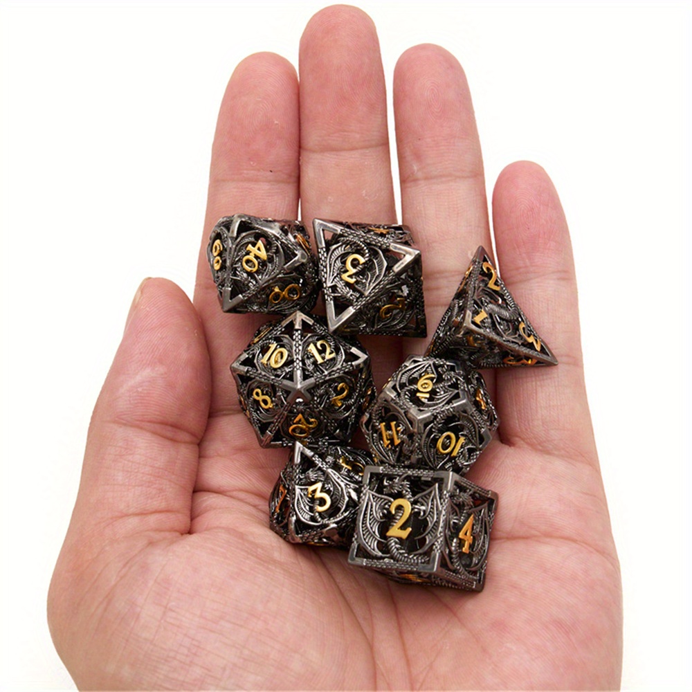 Polyhedral Metal Dice Set Perfect Dnd Rpg Digital Teaching - Temu