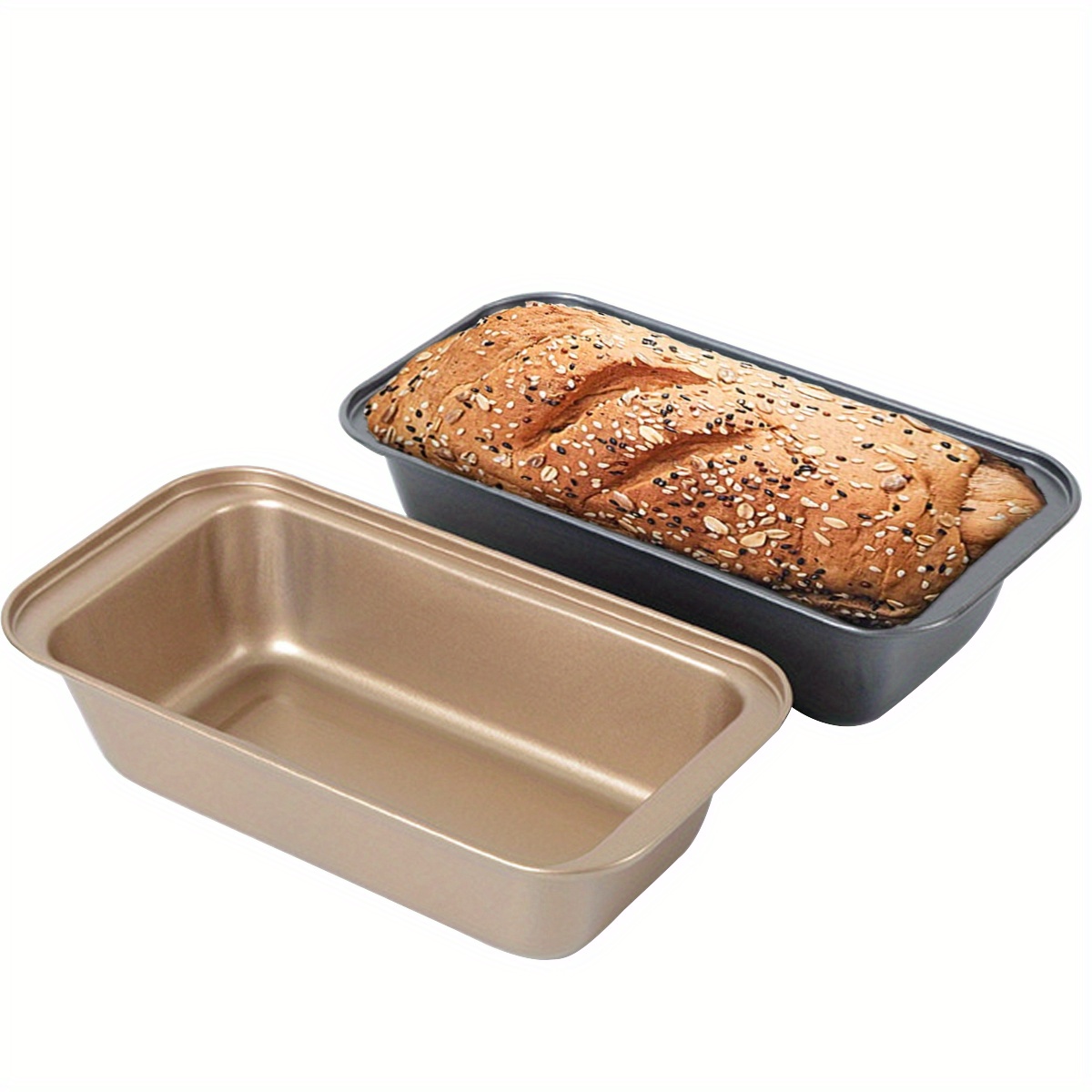 nonstick loaf pan rectangle carbon steel kitchen baking bread   toast baking mold with   handles bakeware pan for homemade cakes breads meatloaf brownies and   golden and gray best for christmas   thanksgiving details 13