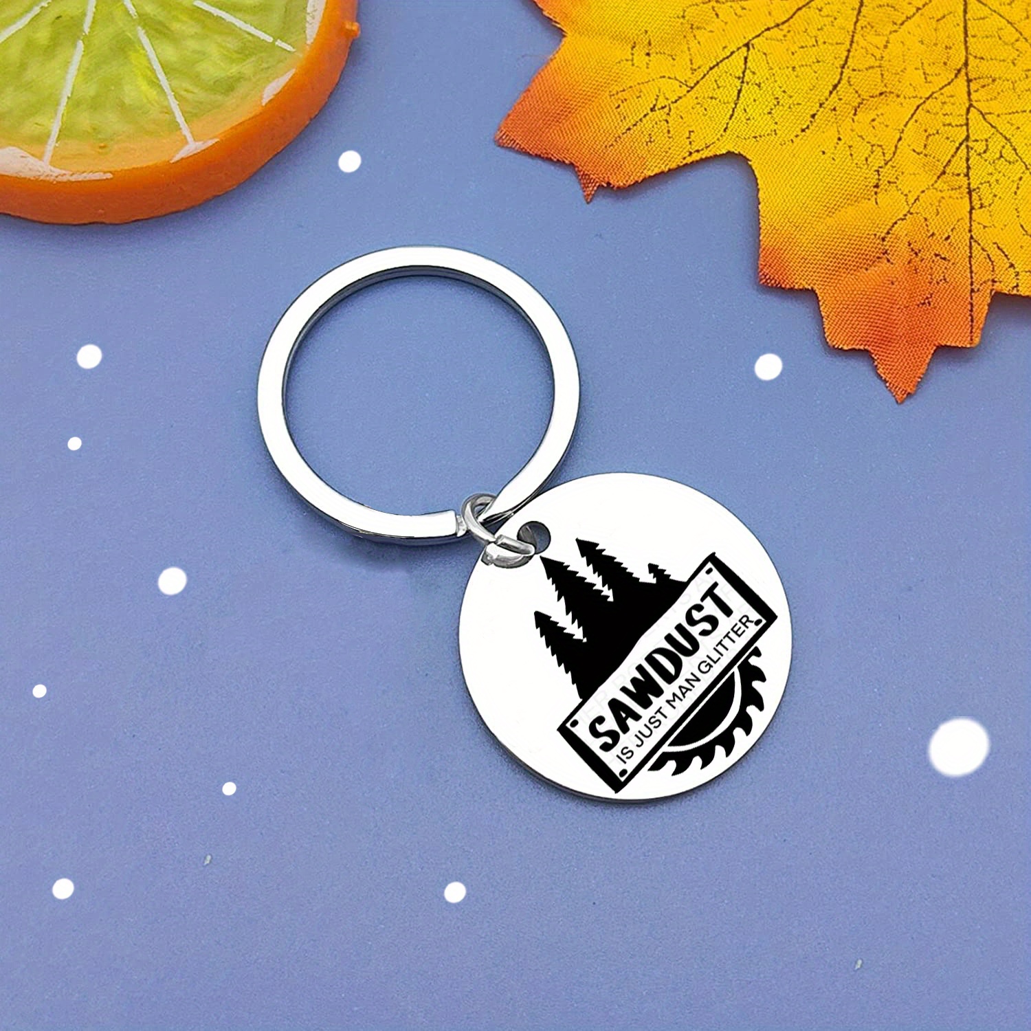 Funky Stainless Steel Keychains Round Shape Charm Happy Fathers Day ...