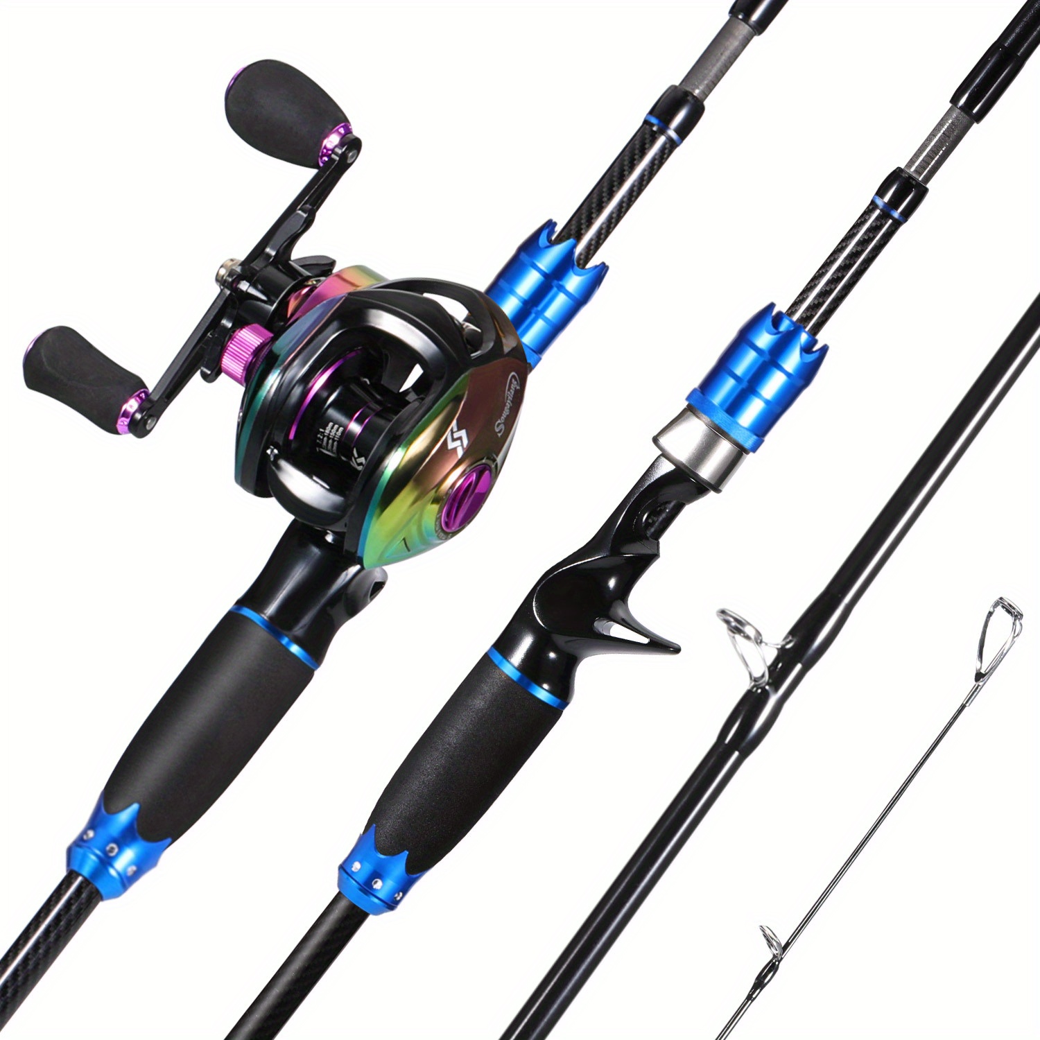 YTYZC Full Fishing Kits Fishing Rod and Reel Combo Telescopic Fishing Rod  Spinning Reel Set with Hooks Soft Lures Barrel Swiv