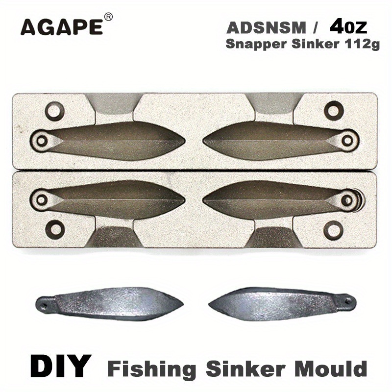 Fishing Snapper Sinker Mould ADSNSM/Small Combo Snapper Sinker 0.99oz  1.98oz 2.96oz 5 Cavities Fishing Accessories