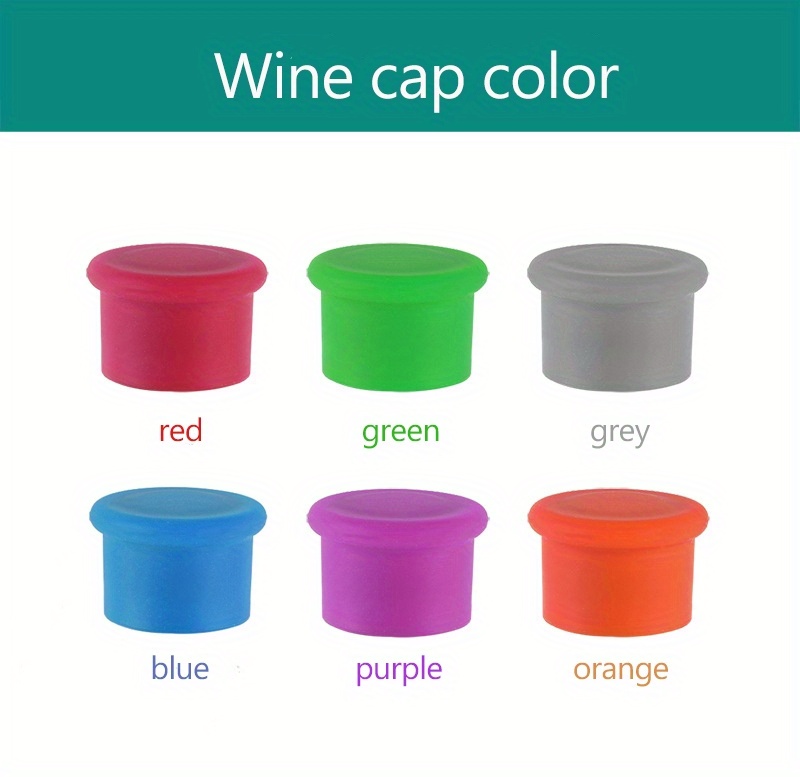 Tapones reutilizables para botellas de vino 4 unidades silicona colorida  tapón de vino de acero inoxidable tapones para botellas de bebidas tapa de  – Yaxa Store