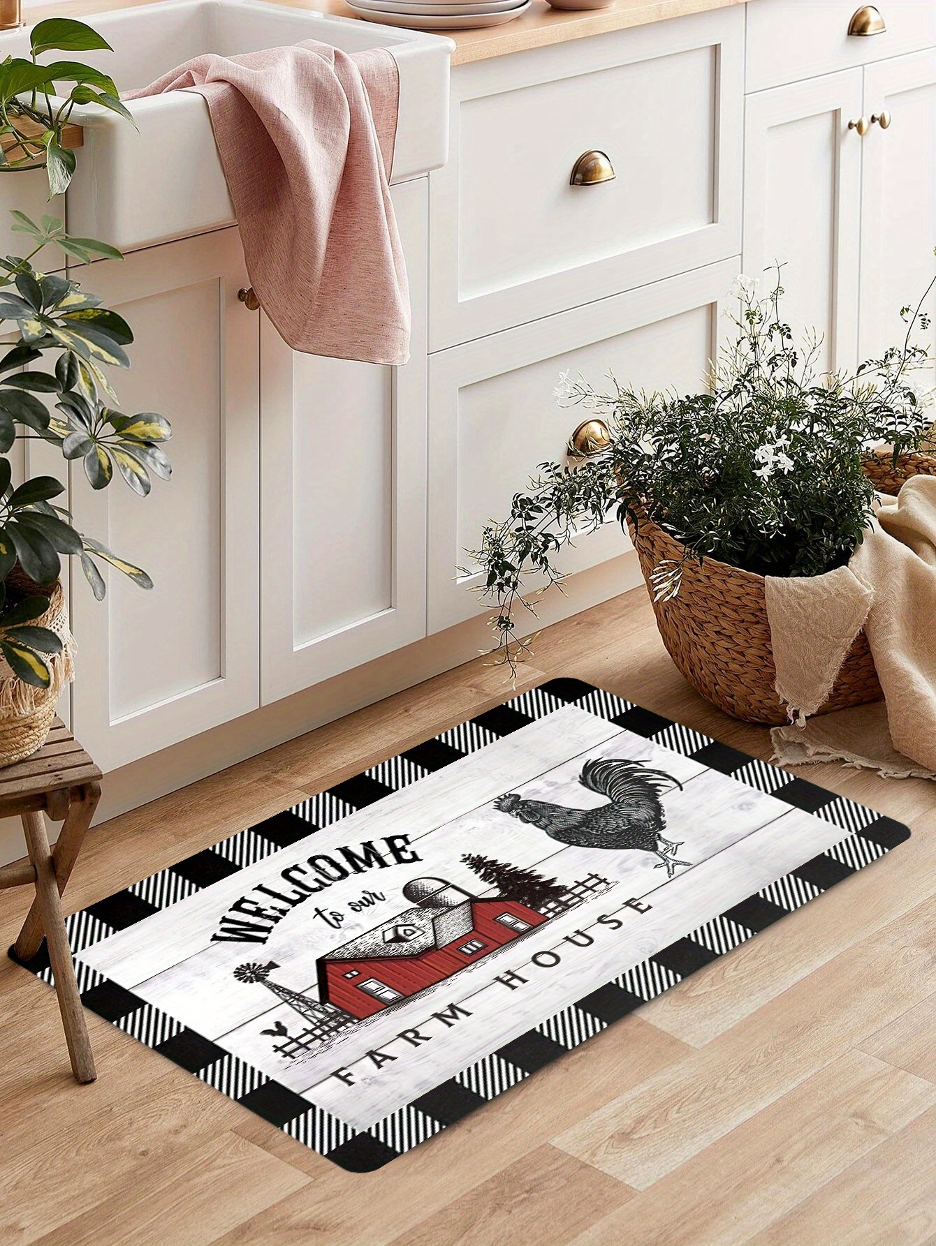 Farmhouse Kitchen Mat Non Slip Thick Kitchen Rugs Mats Floor Temu