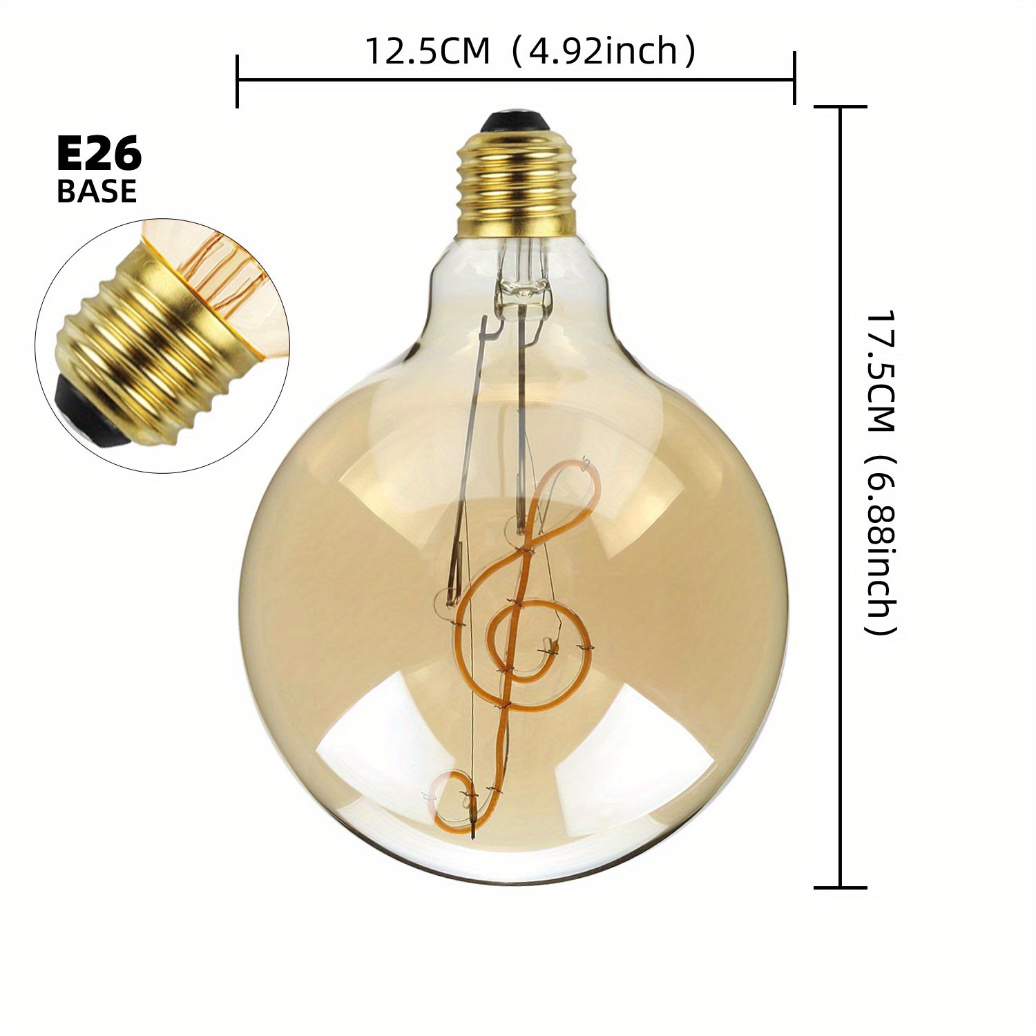 Filament Edison - Retro G40(g125) Letter Led Temu Chandelier Bulb
