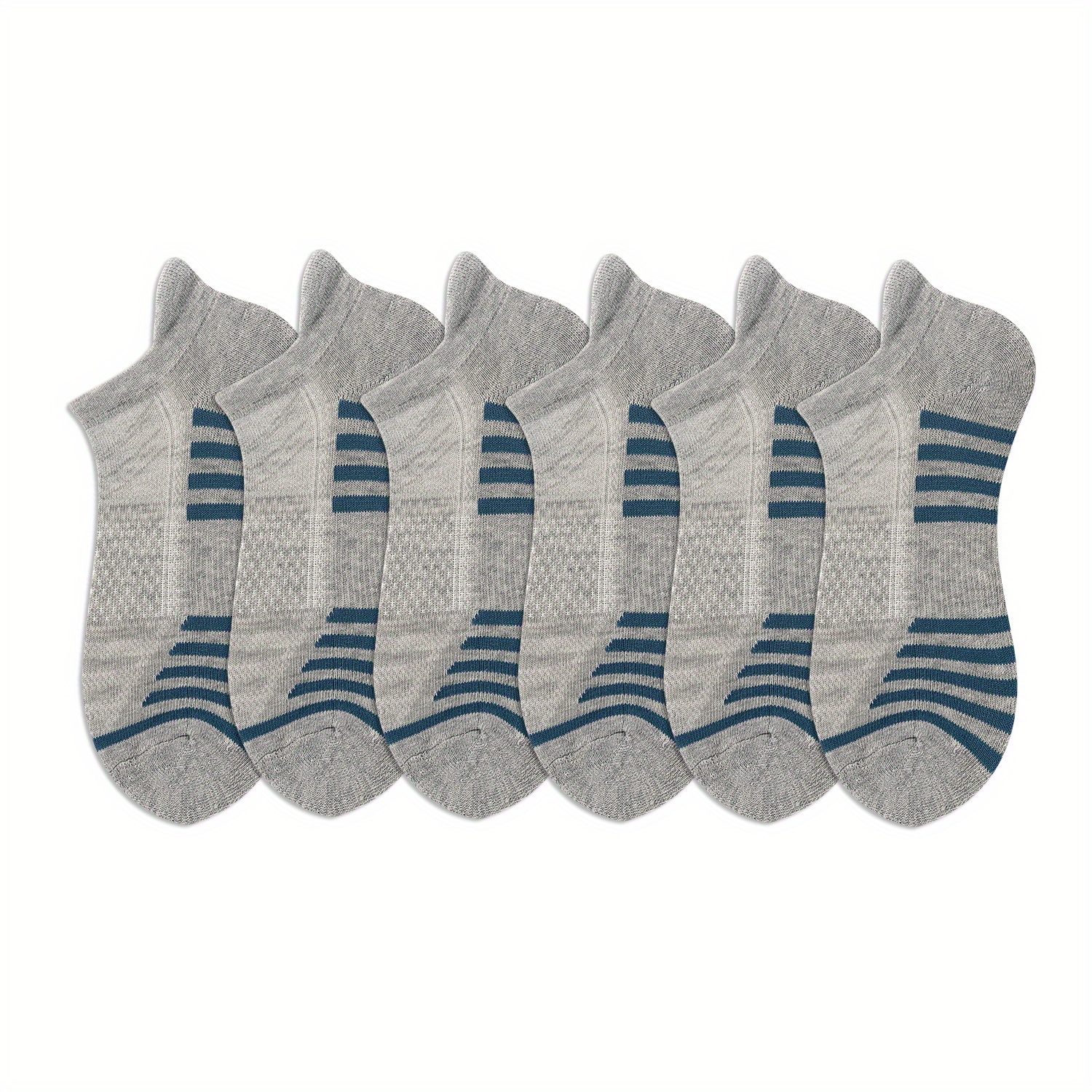 6 Pairs Women's Striped Short Socks Soft Lightweight Low Cut Sports Stocking
