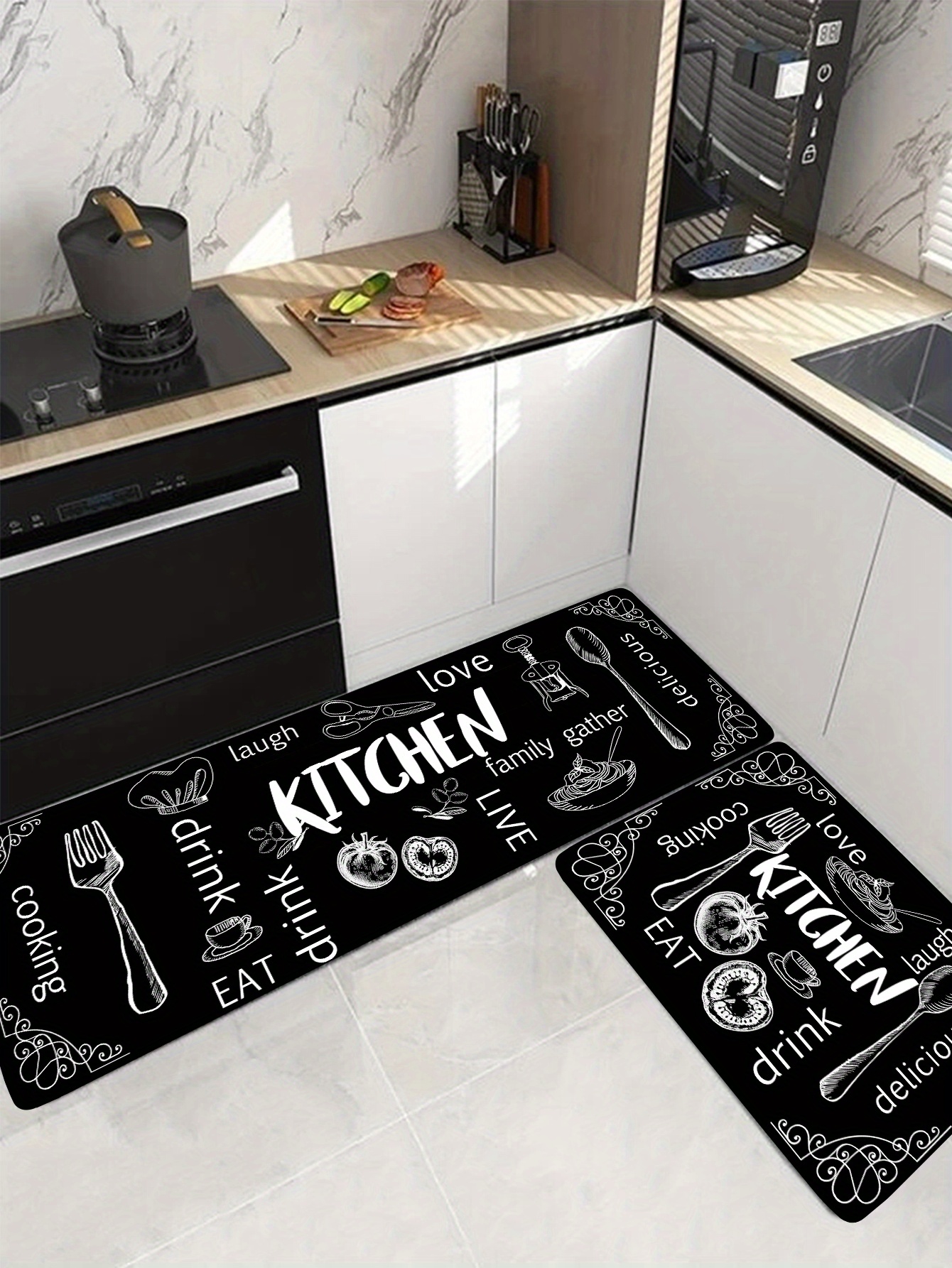 1pc anti   kitchen mat non slip thick cushioned kitchen rug runner rug heavy duty   standing mats waterproof kitchen laundry hallway carpet details 5