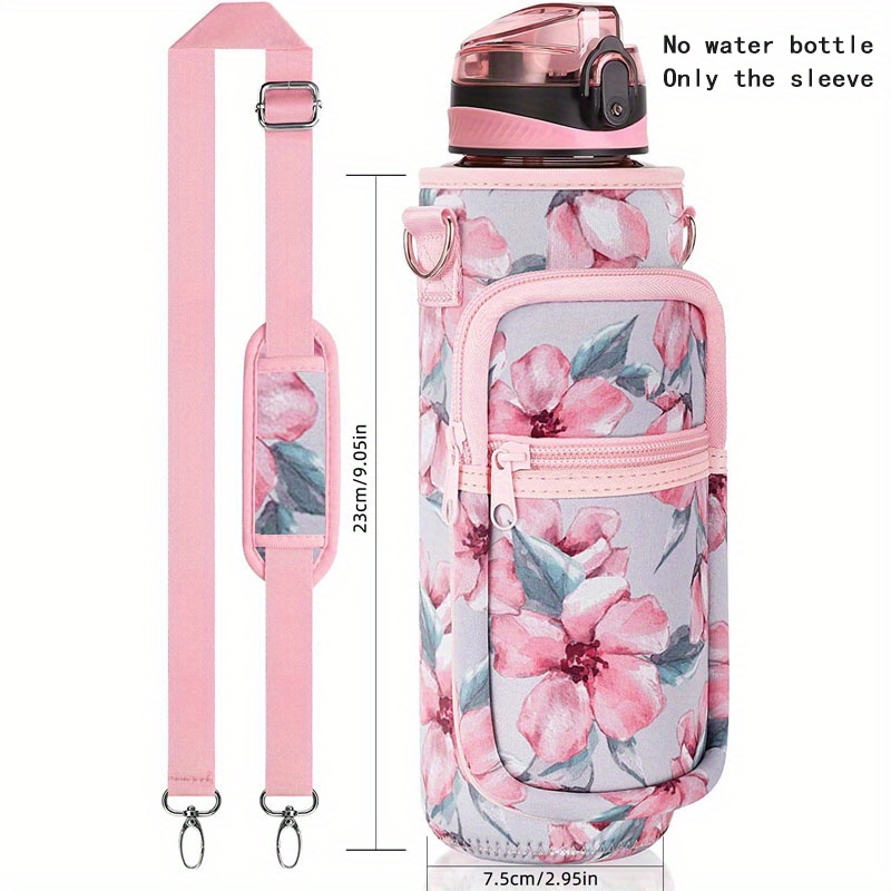 WIRESTER Water Bottle Sleeve Neoprene Carrier Holder Protector for Travel  Outdoor Activities, Teal Bohemian Flowers Compass 