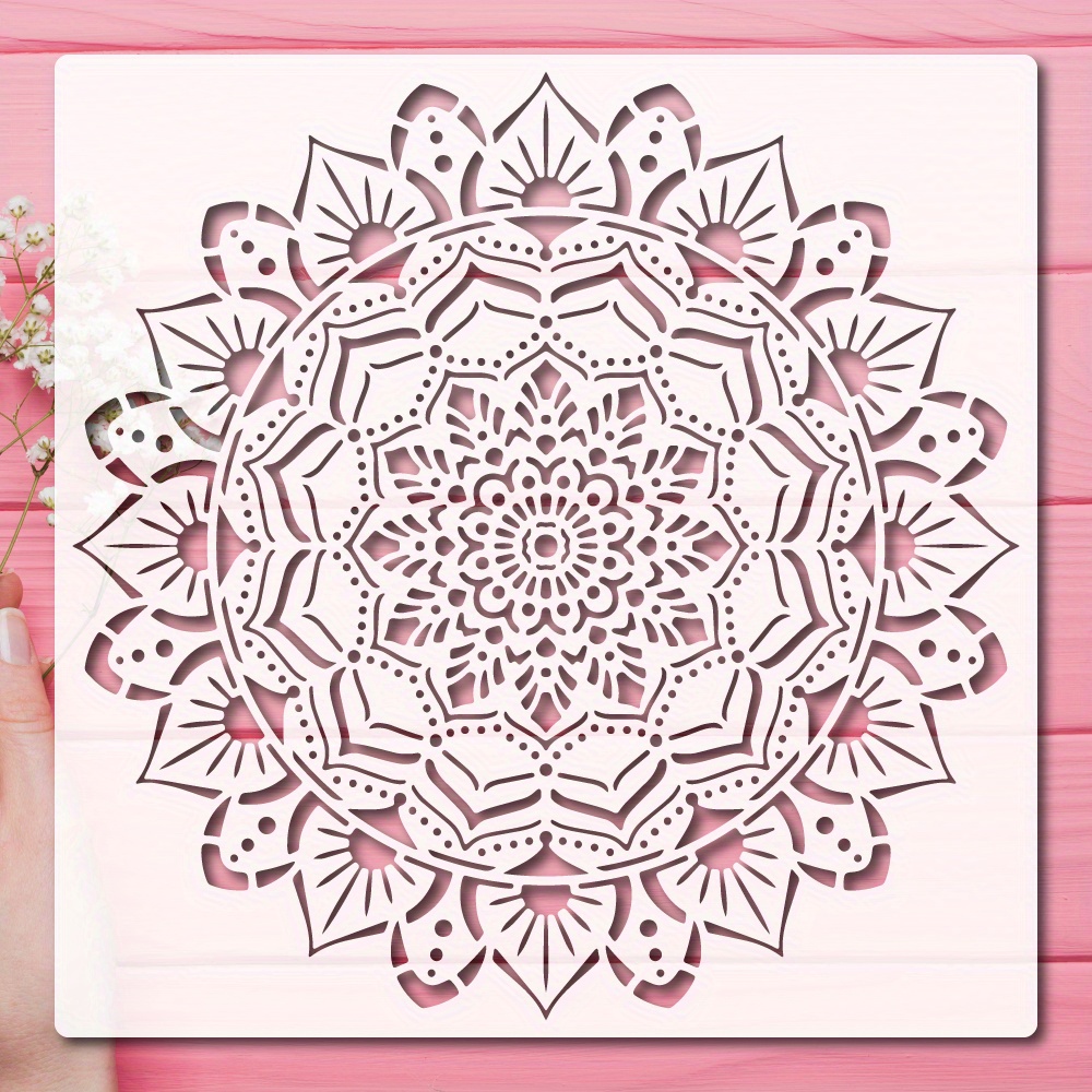 Large Mandala Stencils Reusable Floral Mandala Stencil With - Temu