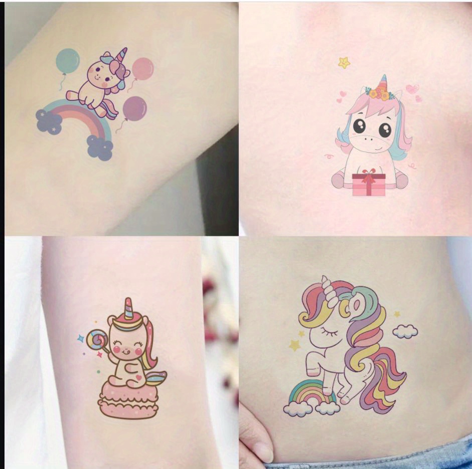 Unicorns Kids Temporary Tattoo Sheet